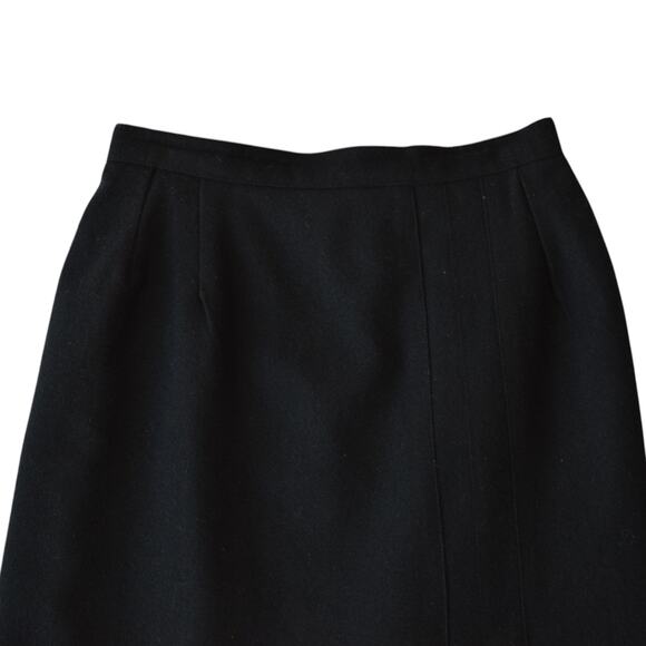 Vintage Black Wool Blend High Waist Pencil Skirt - Size Small Classic Fashion - Picture 2 of 7
